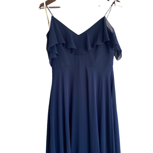 Jenny yoo Navy Blue “mila” cold shoulder formal wedding event bridesmaid gown - Picture 11 of 16